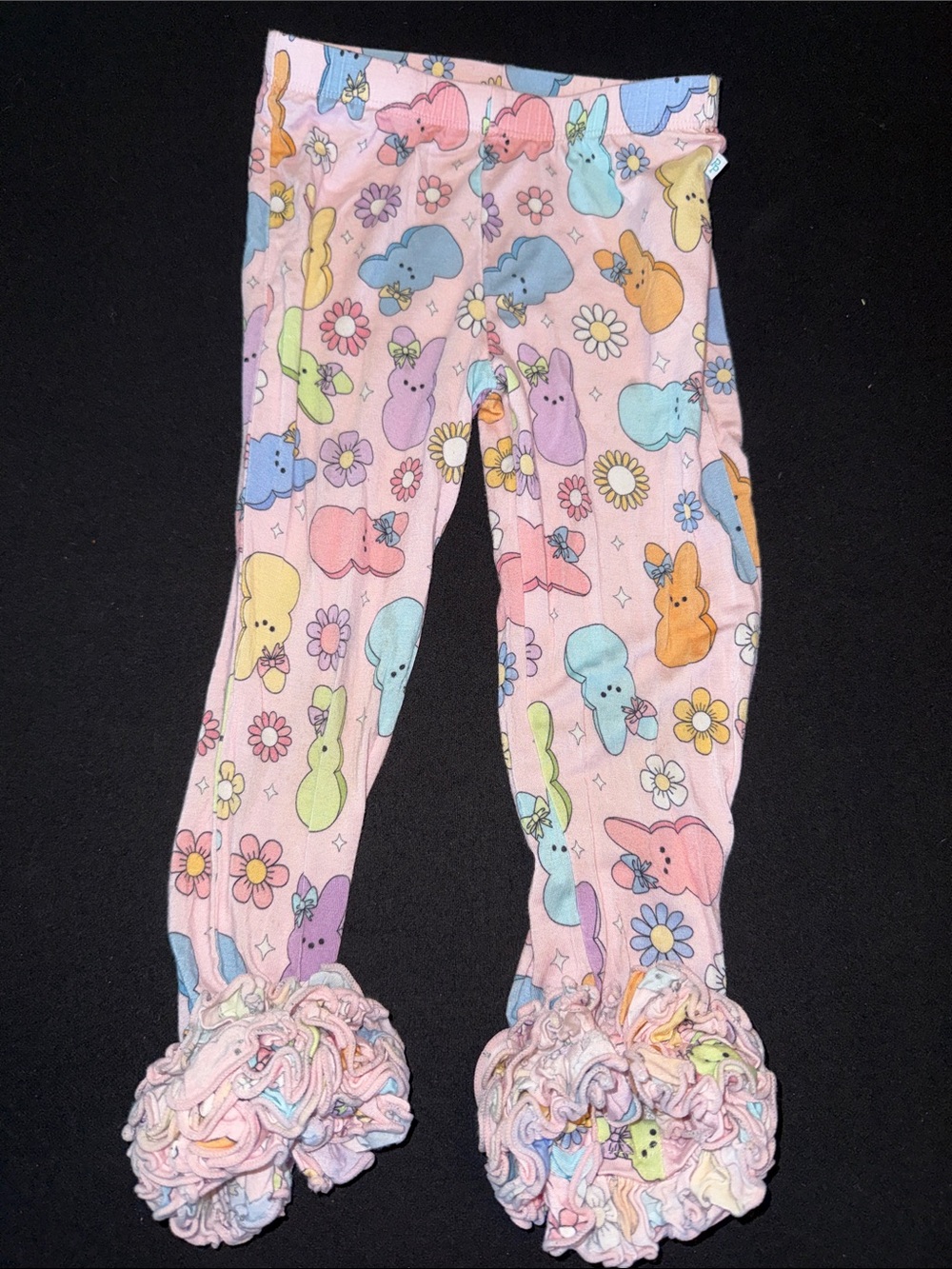 Posh Peanut Pastel Bunny & Daisy Cha Cha Ruffle Leggings
